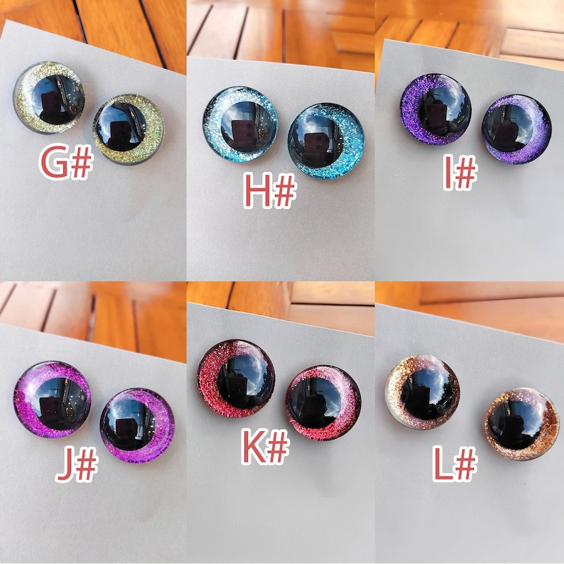 16-18-20-25-30mm Sparkling 3D Safety Eyes - Doll Making Crocheting and Amigurumi (2pairs /1 pair) image 3