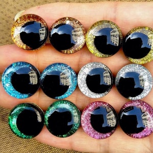 16-18-20-25-30mm Sparkling 3D Safety Eyes -  Doll Making Crocheting and Amigurumi (2pairs /1 pair)