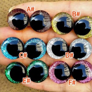 16-18-20-25-30mm Sparkling 3D Safety Eyes - Doll Making Crocheting and Amigurumi (2pairs /1 pair) image 2