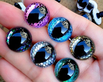 12-15-16-18-20-24mm Sparkling 3D Safety Eyes -  Doll Making Crocheting and Amigurumi (2pairs /1 pair)