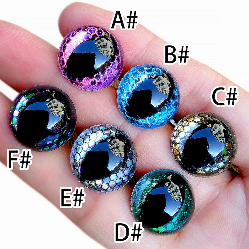 24 Pairs 18mm Round Plastic Eyeballs 12 Styles Glass Pupil Eyes For DIY