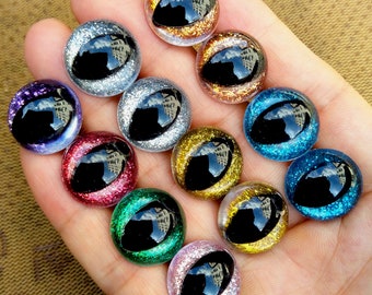 12-15-16-18-20-24mm Sparkling 3D Safety Eyes -  Doll Making Crocheting and Amigurumi (2pairs /1 pair)