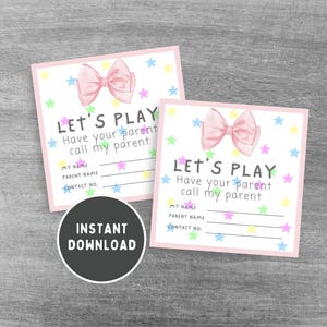 Girl's Playdate Cards, Kid 's Calling Cards, Keep in Touch, Kinder Visitenkarten, Moms Play date