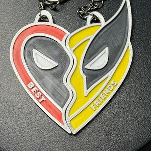 Deadpool and Wolverine Best Friends Keychain/Necklace - 3d Printed