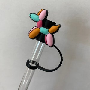 Colorful Balloon Dog Straw Topper for 10 mm Straws