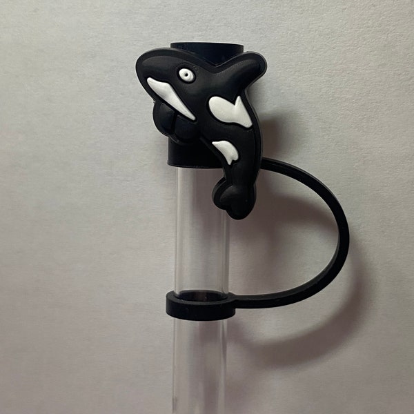 Orca Killer Whale Straw Topper for 10 mm Straws