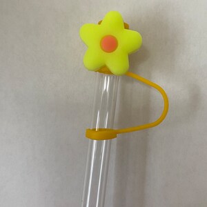 Yellow Flower Straw Topper for 10 mm Straws
