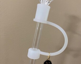 Interchangeable & Personalizable Clear/Clear Diamond Straw Topper for 10 mm Straws