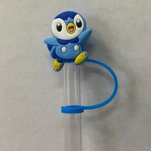 Blue Poke Penguin Straw Topper for 10 mm Straws