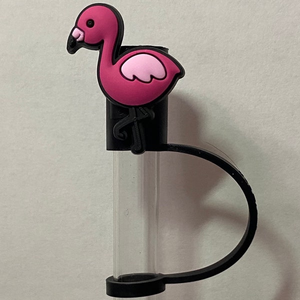 Pink Flamingo Straw Topper for 10 mm Straws