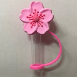Pink Cherry Blossom Straw Topper for 10 mm Straws