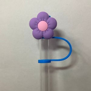 Purple and Pink Flower Straw Topper for 10 mm Straws
