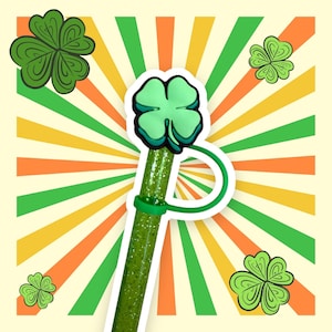 Lucky Clover Straw Topper for 10 mm Straws