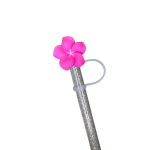 Pink Flower Straw Topper for 10 mm Straws