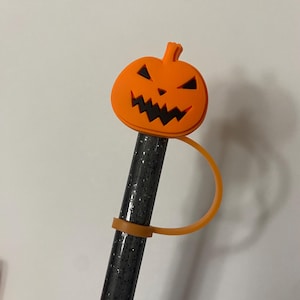 Jack O Lantern Pumpkin Straw Topper for 10 mm Straws
