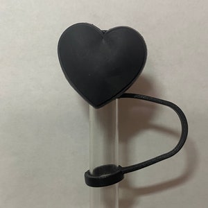 Black Heart Straw Topper for 10 mm Straws