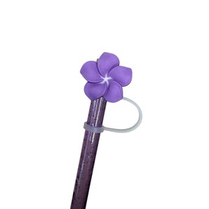 Purple Butter Flower Straw Topper for 10 mm Straws