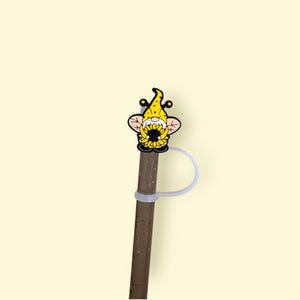 Sunflower Gnome Straw Topper for 10 mm Straws