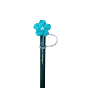 Turquoise Butter Flower Straw Topper for 10 mm Straws