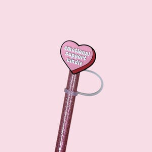 Emotional Support Book Straw Topper for 10 mm Straws