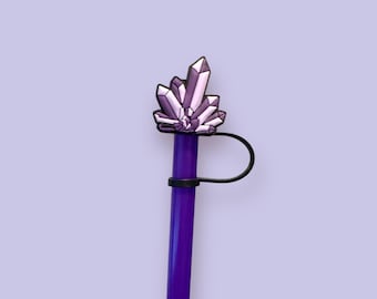 Purple Crystals Straw Topper for 10 mm Straws