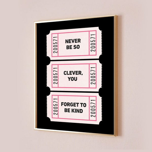 Taylor Swift Poster-Marjorie Lyrics-Taylor Swiftie Merch-Never Be So Clever You Forget To Be Kind Print-Preppy Wall Art-Dorm Room Decor-Y2k