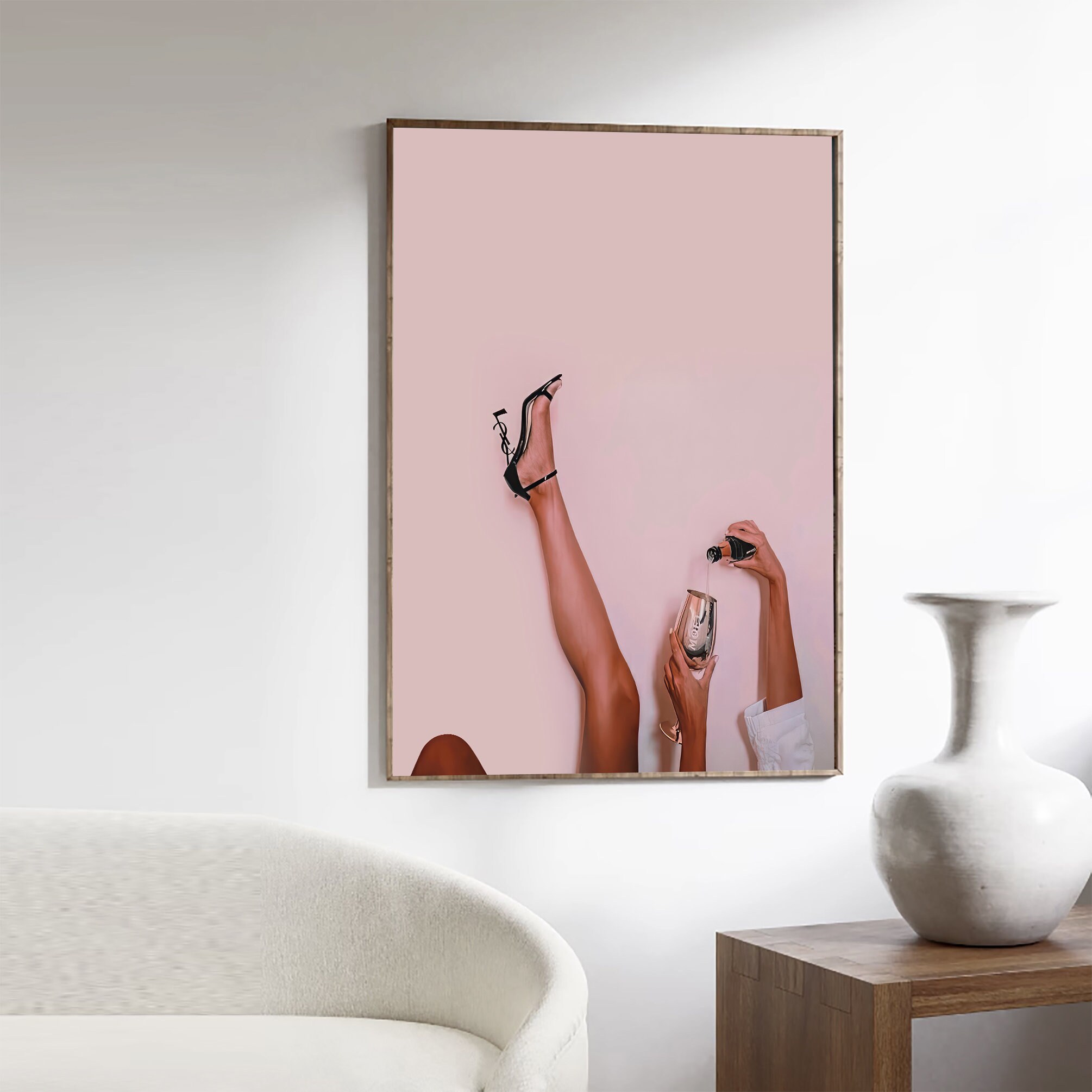 Picture of Retro Champagne Poster-trendy Champagne Print-bar Cart Art-funky Wall ...