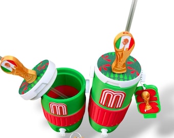 Nevera portátil personalizada / Mininevera del Mundial / Soporte para latas de refresco / Vaso de México