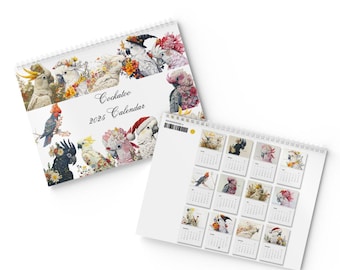 Cockatoo Calendar 2025, Cockatoo, Cockatoo Lover, Ideal Gift for Bird Lovers, Bird Lover, Bird Calendar, 2025 Calendar, Animal Lover