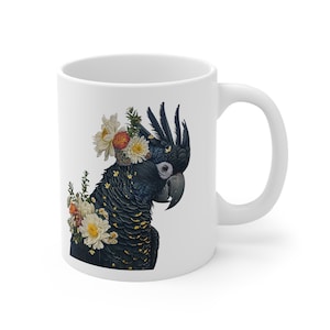Black Cockatoo Mug, Black Cockatoo, Cockatoo Lover, Cockatoo, Bird Lover, Bird Lover Gift, Bird Mug, Australian Bird, Australian Animal