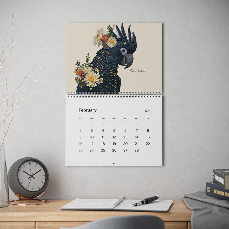 Cockatoo Calendar 2025, Cockatoo, Cockatoo Lover, Ideal Gift for Bird