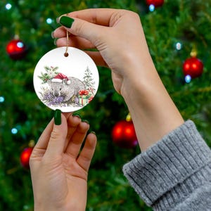 Christmas Wombat Christmas Ornament, Christmas Decoration, Animal Lover Gift, Wombat, Wombat Lover, Australian Animal