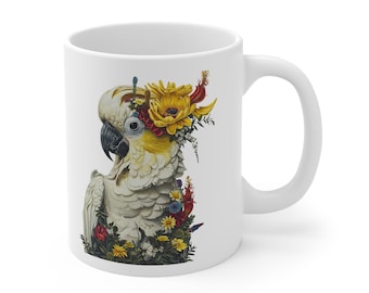 Yellow Crested Cockatoo Mug, Cockatoo Mug, Cockatoo Lover, Cockatoo, Parrot,Bird Lover, Bird Mug, Bird, Animal Mug, Animal Lover, Animal Mug