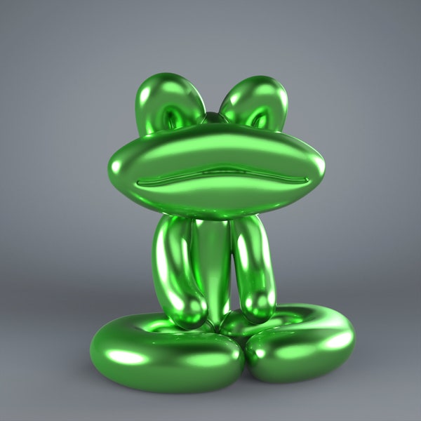 Luxury Baloon Statue Frog STL File | 3D Print File | STL | Home Decor