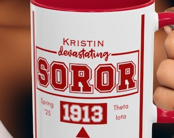 Taza de cerámica Delta Sigma Theta, taza personalizada para recién iniciadas de DST, vajilla personalizada para exalumnas de Delta, regalo de hermandad, aniversario de Delta