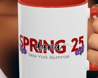 Taza de cerámica Delta Sigma Theta, taza personalizada para recién iniciadas de DST, vajilla personalizada para exalumnas de Delta, regalo de hermandad, aniversario de Delta