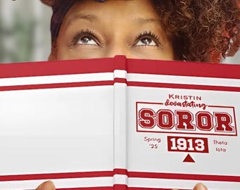 Delta Soror Journal, gepersonaliseerd zomercadeau initiator, zomertijd alumnae 1913, aangepaste nieuwe initiator dagboek, notitieboek Soror studentenvereniging, Deltaversary