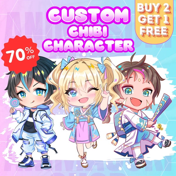 Custom Chibi Anime | High Quality Custom Chibi Anime Art | Original Character Anime Chibi Fanart | Chibi logo | Cute Chibi | Chibi emotes