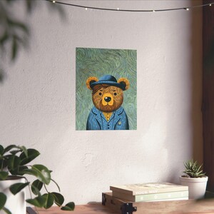 VanGogh Portrait Vincent Van Gogh Self Portrait Impressionism Decor Bear Artwork Painting Parody Famous Paintings Famous Art Reference