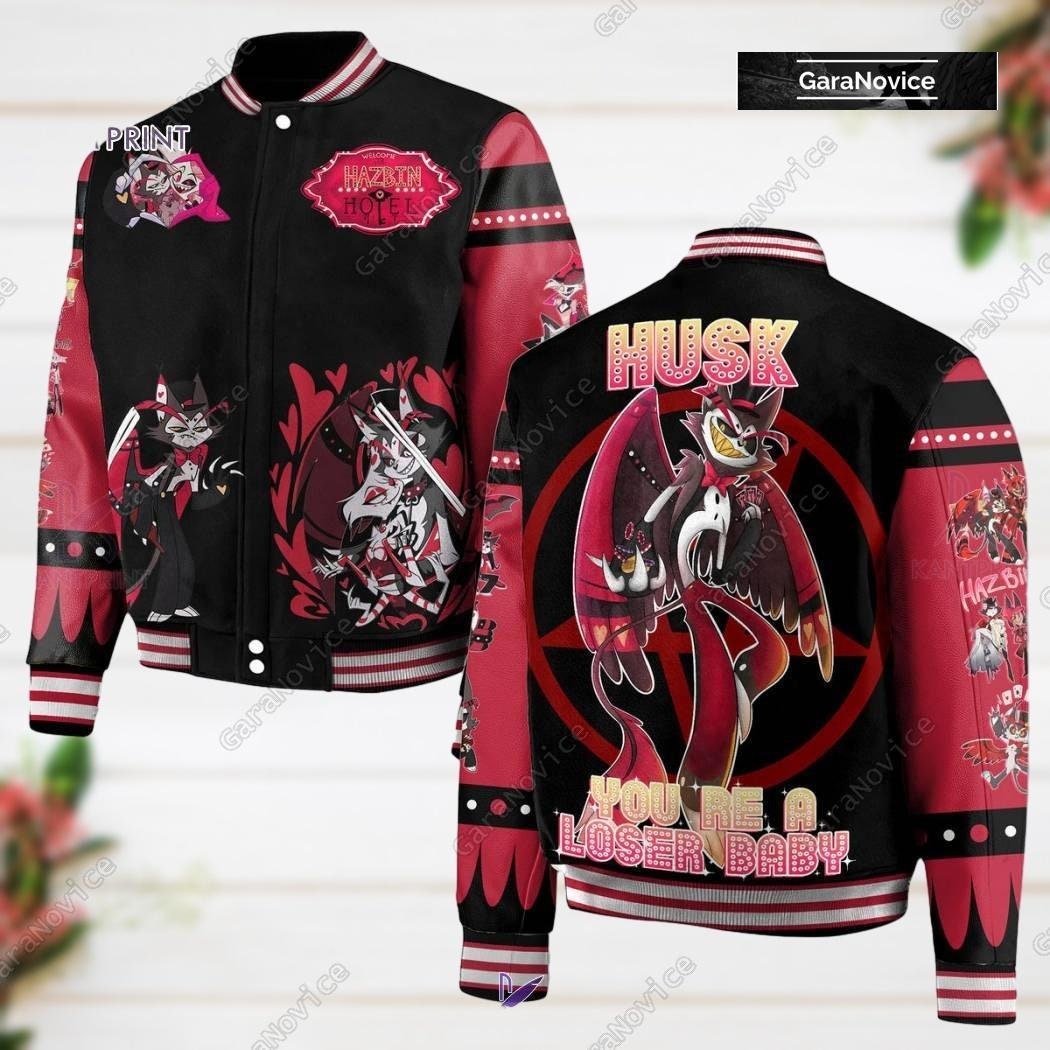 Hazbin Hotel Baseball Jacket, Hazbin Hotel Varsity Jacket