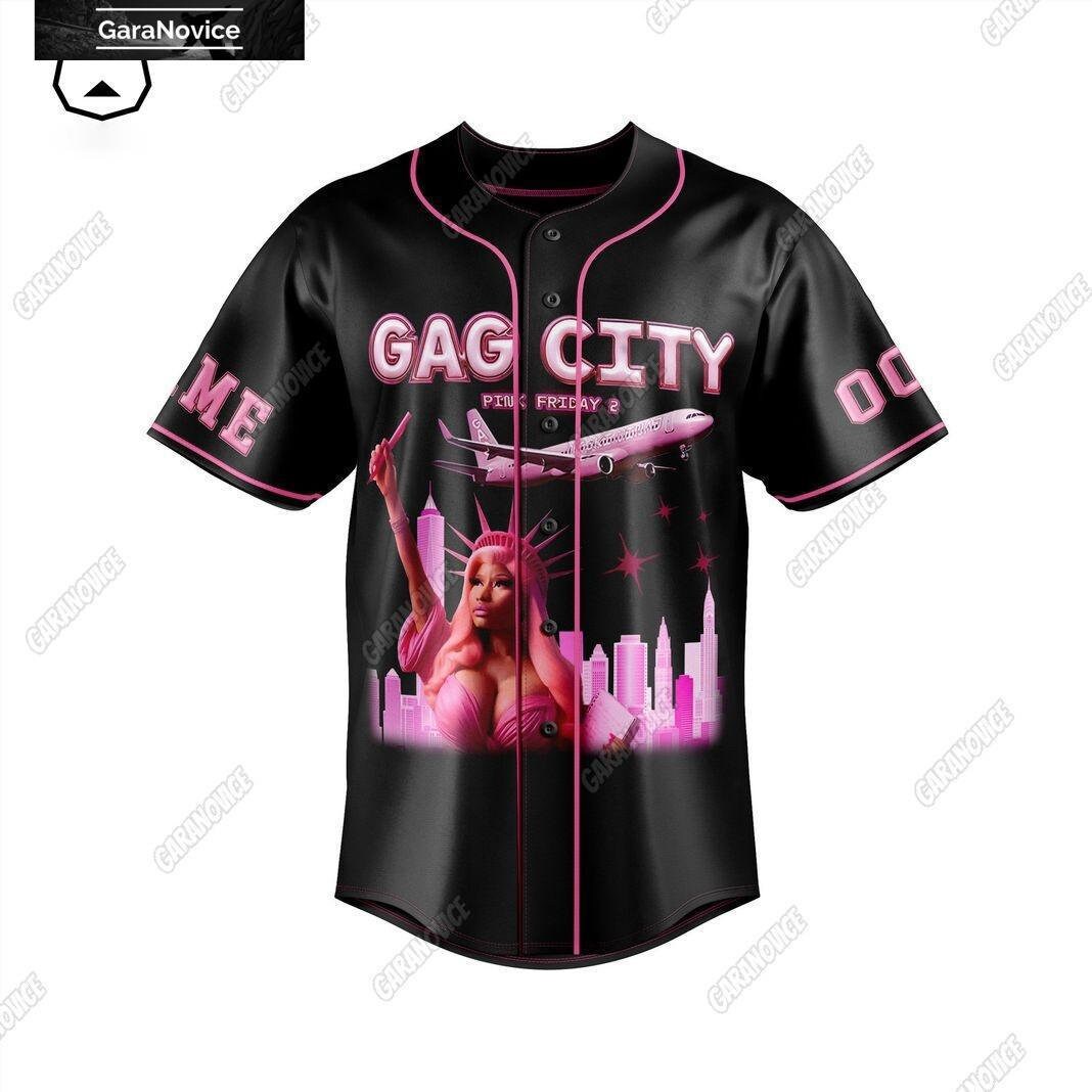Nicki Minaj Baseball Jersey, Nicki Minaj Gag City Pink Friday 2 Tour Jersey