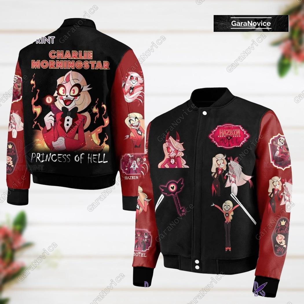 Hazbin Hotel Baseball Jacket, Hazbin Hotel Varsity Jacket