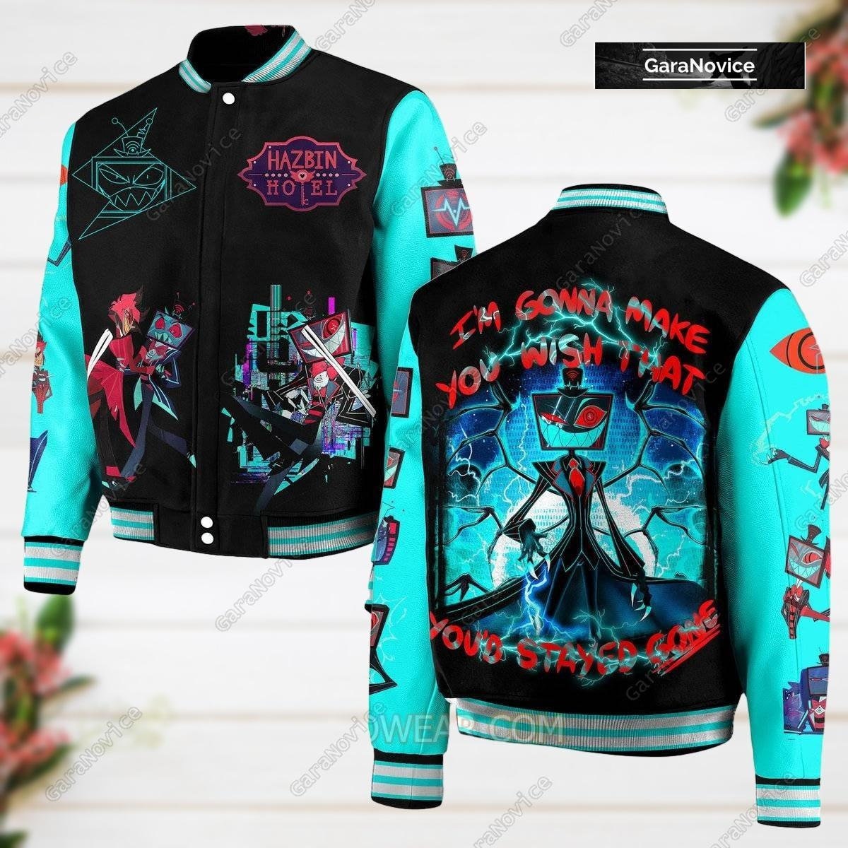 Hazbin Hotel Baseball Jacket, Hazbin Hotel Varsity Jacket