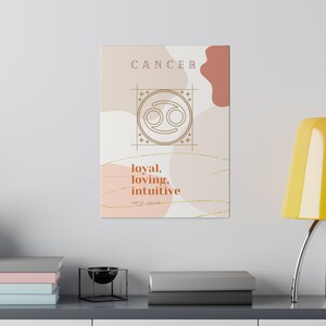 Cancer canvas neutral, zodiac wall art, neutral decor, minimalist art, celestial gifts, zodiac signs, mothers day gift, nursery decor
