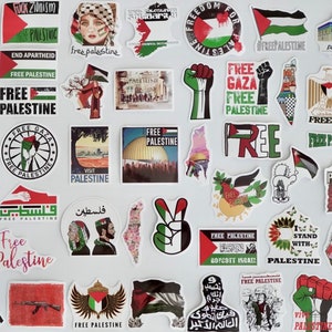 Free Palestine Free Gaza Stickers - Variety (50 pack) - Each sticker is unique! | Palestine Sticker Pack Bulk - Sticker Set #1