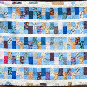 Blue and White Floral Twin Quilt