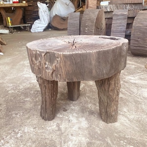 Rustikaler Couchtisch Kunst natürliches Treibholz Stump Wurzel für Tisch Basis Runde Stump Tisch Holz für Wohnkultur