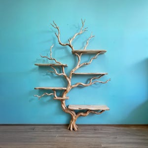 Floor bookshelf solid wood bookcase driftwood shelving art wall mount bookshelves tree branch shelf on wall decor home