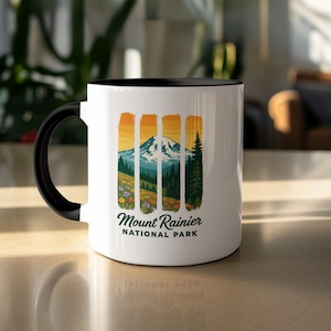 Mug Mount Rainier, cadeau parc national, tasse à café montagne, souvenir de Washington, tasse randonnée, tasse amoureux des parcs naturels, tasse aventure en plein air