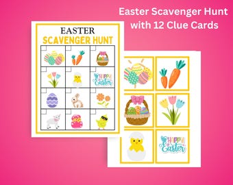 Easter Scavenger Hunt for Kids, Easter Egg Hunt, Kids Easter Activities, Treasure Hunt Clues, Easter Hunt Clues, Indoor Outdoor Easter Game